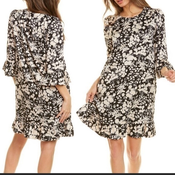 Rebecca Minkoff Federica Floral Dress NWT size small Black&White Floral - Picture 1 of 5